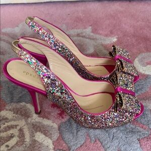 Kate Spade Pink Crystal Embellished Stiletto Heels